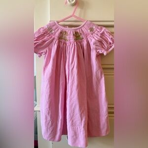 Amanda Remembered Girl’s Pink Smocked Corduroy Dress — Gingerbread & Candy 18m